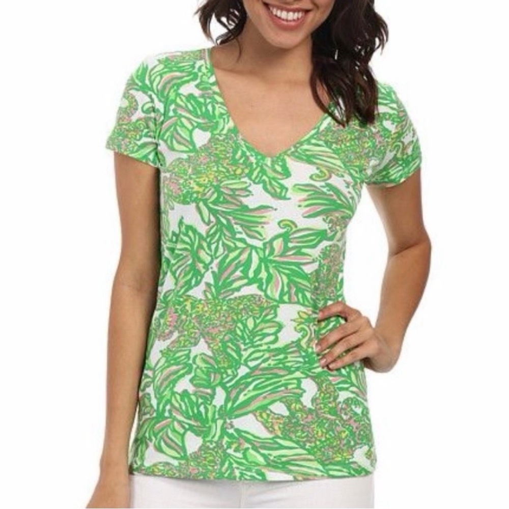 Lilly Pulitzer Michele Top Seeing Pink Elephants Size XSmall